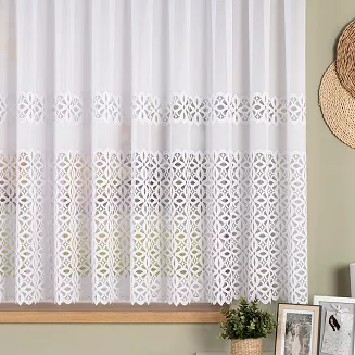 Firanka żakardowa gotowa na żabki ADRIANNA 500x160 biała