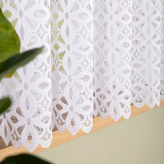 Firanka żakardowa gotowa na żabki ADRIANNA 500x160 biała