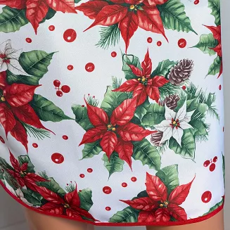 Fartuch kuchenny świąteczny biały czerwony zielony gwiazdy betlejemskie
