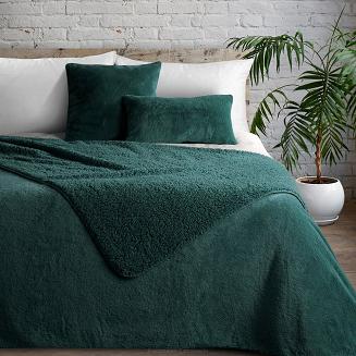 Poszewka dekoracyjna NINA 30x50 Eurofirany ciemnozielona futrzana i puszysta