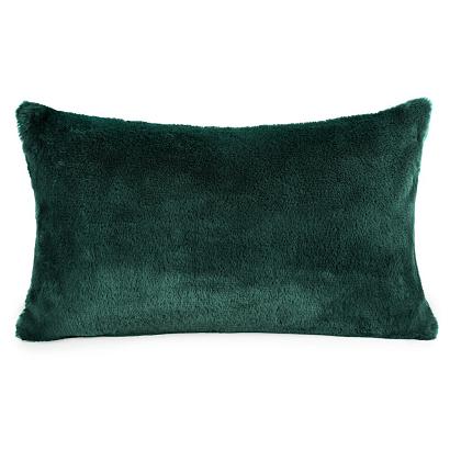 Poszewka dekoracyjna NINA 30x50 Eurofirany ciemnozielona futrzana i puszysta