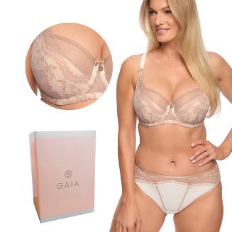 Biustonosz z koronką Semi-Soft Simone 1285 półusztywniany ecru różowy