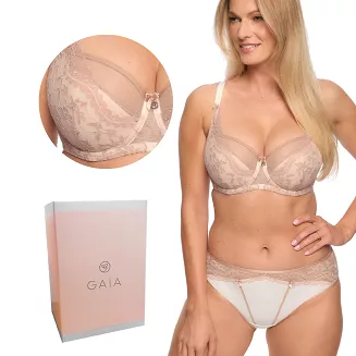 Biustonosz z koronką Semi-Soft Simone 1285 półusztywniany ecru różowy