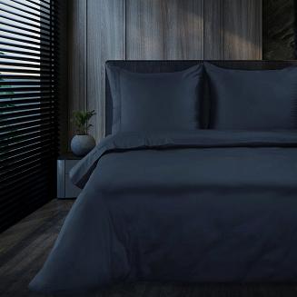 Pościel satynowa X2 160x200 Eva Minge Eurofirany ciemnogranatowy