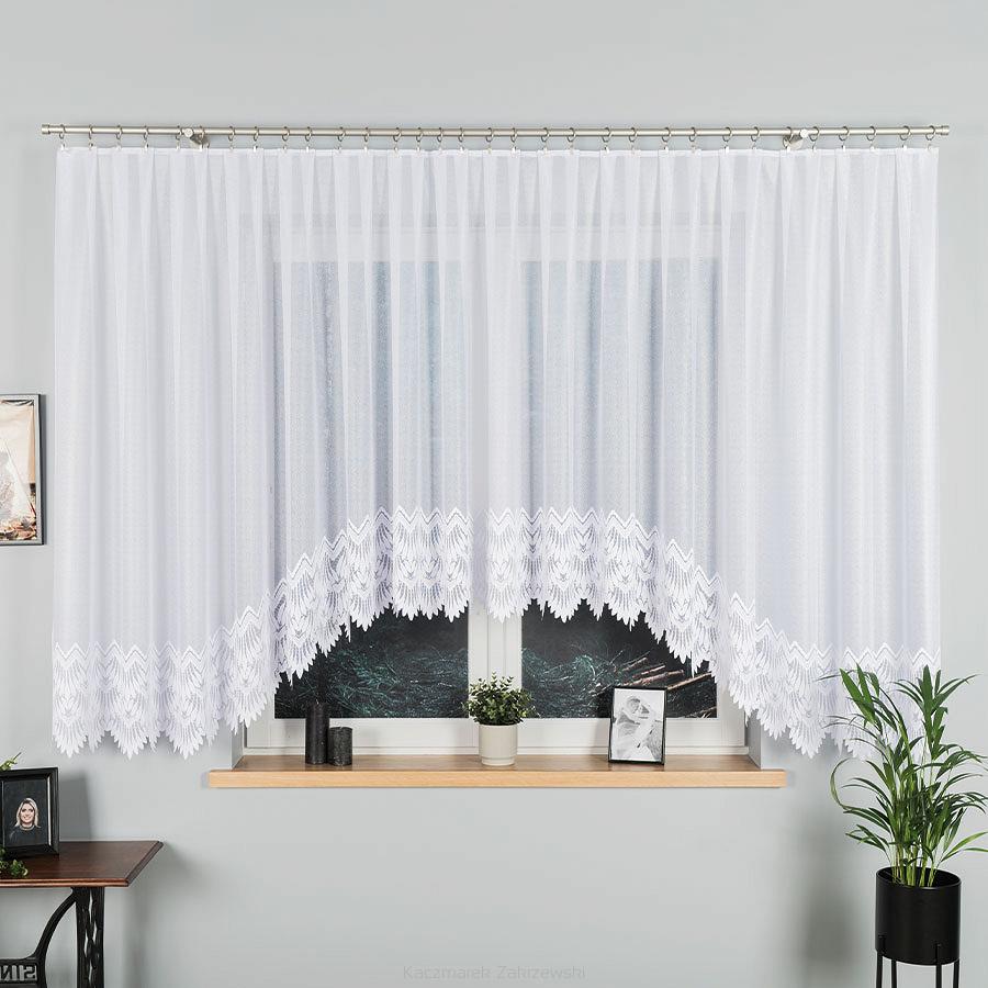 Firanka żakardowa gotowa na żabki FELICJA 500x160 biała