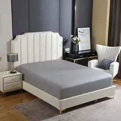 Prześcieradło satyna bawełniana z gumką 140x200 SIN szare
