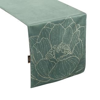 Obrus dekoracyjny BLINK 35x220 Eurofirany ciemnomiętowy