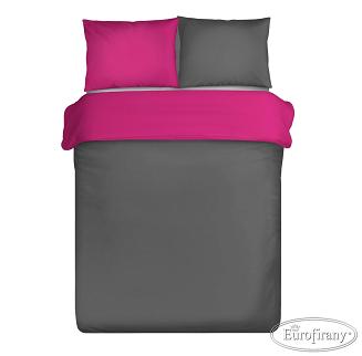 Pościel satynowa 220x200 NOVA Eurofirany stal+amarant na białym tle