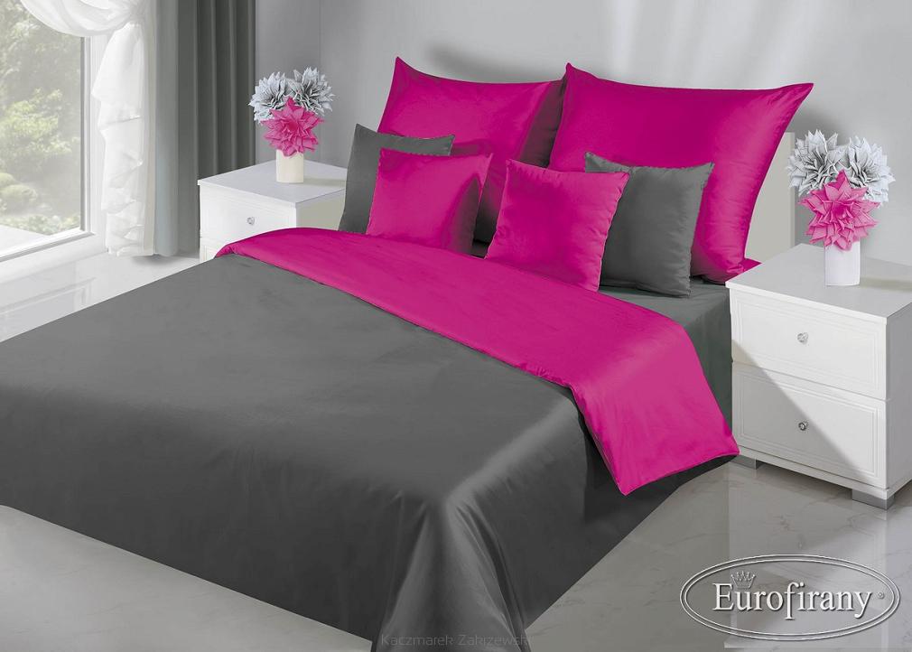 Pościel satynowa 220x200 NOVA Eurofirany stal+amarant