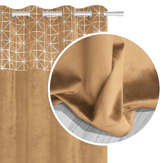 Musztardowa Zasłona Welurowa 140x250 Glossy