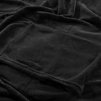 Koc narzuta BINGIE 150x180 czarny z rękawami TV
