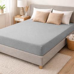 Prześcieradło jersey z gumką 160x200 szare