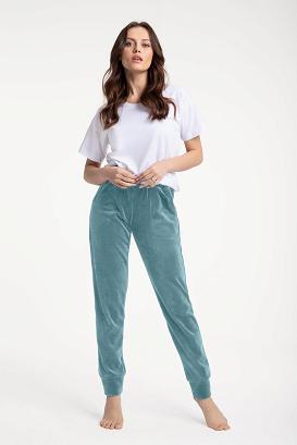 Spodnie dresowe damskie LUNA kod 310 welur miętowe