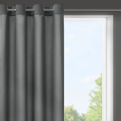 Zasłona gotowa na przelotkach RITA 140x175 Eurofirany grafitowa