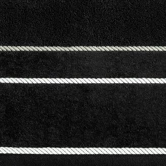 Ręcznik bawełniany z welurową bordiurą w ozdobne paseczki NEL 30x50 Eurofirany czarny