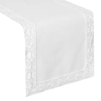 Obrus dekoracyjny SUSAN 35x180 Eurofirany biały