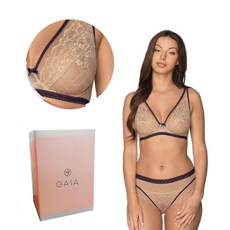 Biustonosz GAIA Bralette Estera 1197 miękki beżowo fioletowy