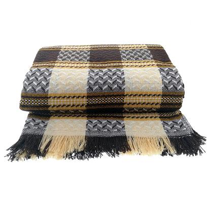 Komplet dekoracyjny narzuta 170x205 + 2x 60x170 brązowa krata