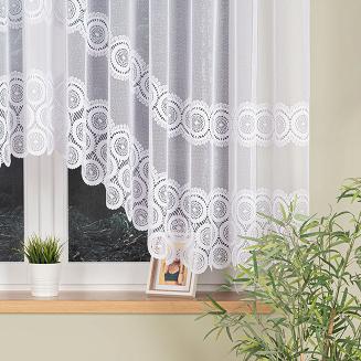 Firanka żakardowa gotowa na szelkach MALWINA 410x160 biała