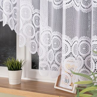 Firanka żakardowa gotowa na szelkach MALWINA 410x160 biała