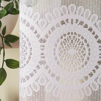 Firanka żakardowa gotowa na szelkach MALWINA 410x160 biała