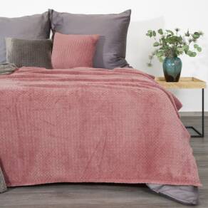 Koc narzuta na łóżko CINDY-3 200x220 różowy