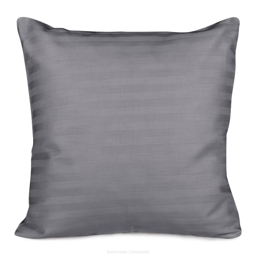 Poszewka satyna bawełniana adamaszek 40x40 antracytowa