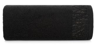 Ręcznik bawełniany z bordiurą przetykaną błyszczącą nicią MARGO 50x90 Eurofirany czarny