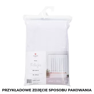 Firanka żakardowa gotowa na żabki FELICJA 400x160 biała