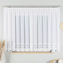 Firanka żakardowa gotowa na żabki FELICJA 400x160 biała