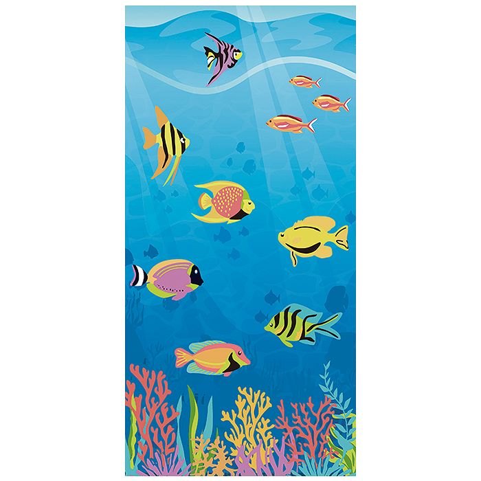Ręcznik plażowy 70x140 niebieski bajkowe rybki