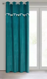 Zasłona gotowa na przelotkach KIDS 140x250 Eurofirany ciemnoturkusowy