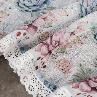 Firana gotowa DORA 150x60 Eurofirany różowy