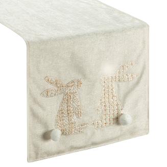 Obrus dekoracyjny WIOSNA 40x140 Eurofirany kremowy