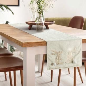 Obrus dekoracyjny WIOSNA 40x140 Eurofirany kremowy