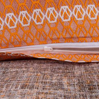 Pościel bawełniana 160x200 COTTONLOVE biała pomarańczowa pasy styl boho