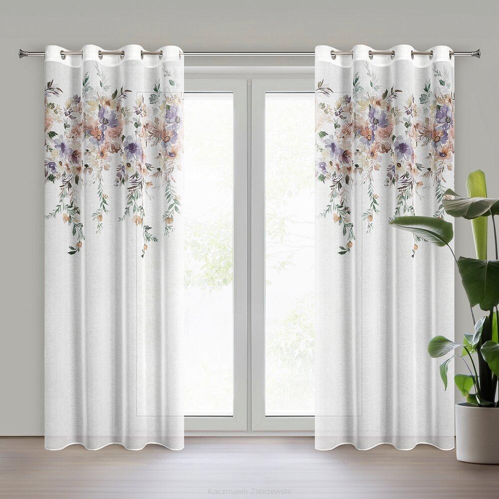 Zasłona gotowa na przelotkach MERLA 140x250 Eurofirany biały