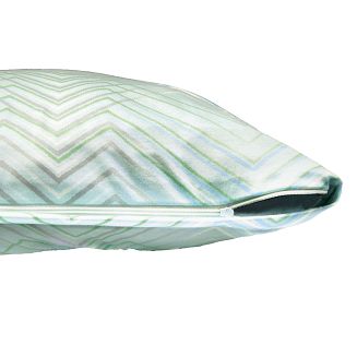 Poszewka jersey 40x40 seledynowa z geometrycznym wzorem chevron