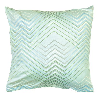Poszewka jersey 40x40 seledynowa z geometrycznym wzorem chevron