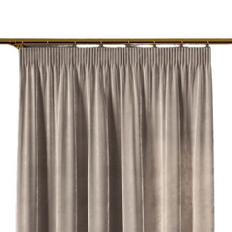 Zasłona gotowa na taśmie VELVI 140x260 szarobeżowa