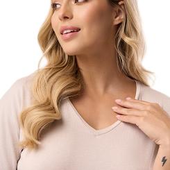 Bluzka damska z krótkim rękawem SERINA piaskowa