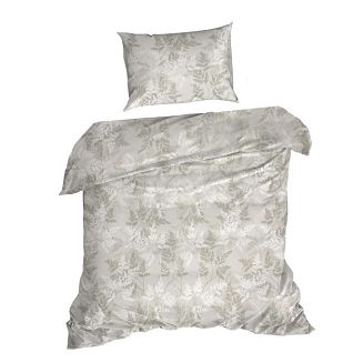 Pościel bawełniana Classic Deluxe SARA 140x200  Eurofirany beżowa gałązki liście