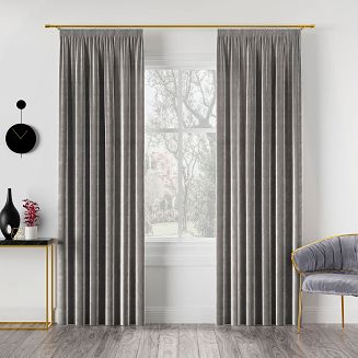 Zasłona gotowa na taśmie VELVI 140x160 jasnoszara