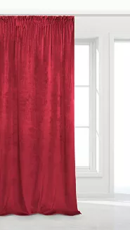 Czerwona Zasłona Welurowa Na Taśmie 140x300 Velvet Soft