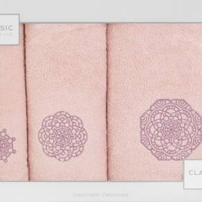 Komplet ręczników 3 części MANDALA Eurofirany różowy