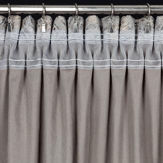 Zasłona gotowa na taśmie TULIA 135x270 Eurofirany stalowy