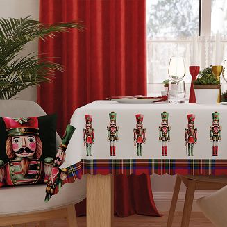 DZIADKI DO ORZECHÓW Obrus NINA WODOODPORNA, 140x200cm, kolor 003 czerwony  PBN279/KSP/C03/140200/1