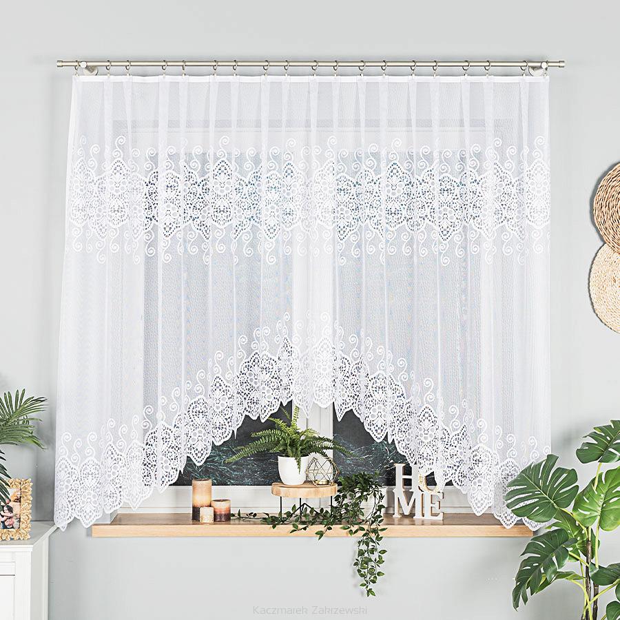 Firanka żakardowa gotowa na żabki CELINA 300x160 biała