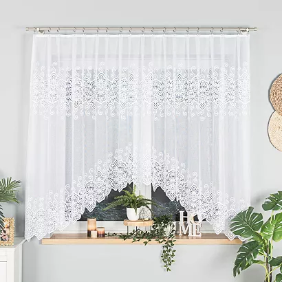 Firanka żakardowa gotowa na żabki CELINA 300x160 biała
