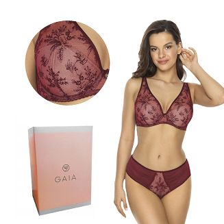 Biustonosz GAIA Bralette Jenny 1032 półusztywniany burgundowy